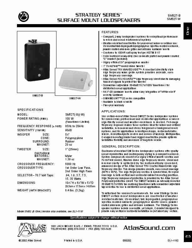 Atlas Sound Speaker SM52T-B-page_pdf
